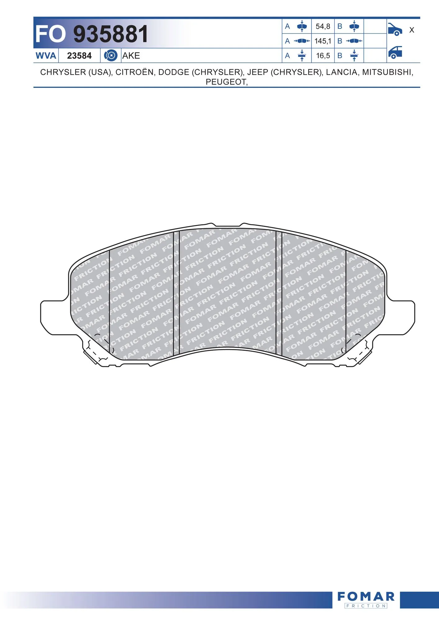 Brake Pad Set, disc brake